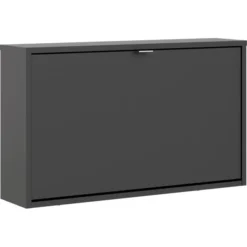 BudgetLine Skoskab M. 1 Klaplåge Og 1 Rum, Sort