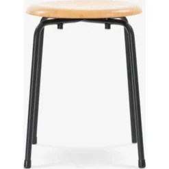 Egon Eiermann S38 S/1 Stabelbar Skammel, Bøg/Sort -Aida shop egon eiermann s38 s1 stabelbar skammel bogsort 2