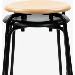 Egon Eiermann S38 S/1 Stabelbar Skammel, Bøg/Sort -Aida shop egon eiermann s38 s1 stabelbar skammel bogsort 3