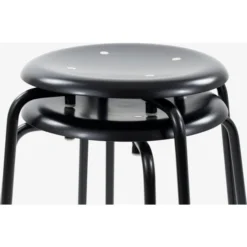 Egon Eiermann S38 S/1 Stabelbar Skammel, Sort/Sort -Aida shop egon eiermann s38 s1 stabelbar skammel sortsort 4