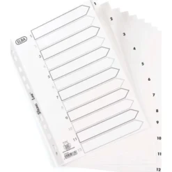 Elba Oxford Register A4 | Plast | Hvid | 1-12