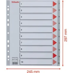 Esselte Maxi Register | A4 | Plast | Grå | 1-10 -Aida shop esselte maxi register a4 plast gra 110 3