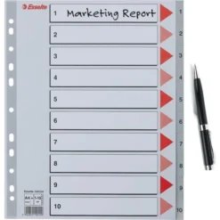 Esselte Maxi Register | A4 | Plast | Grå | 1-10 -Aida shop esselte maxi register a4 plast gra 110 4