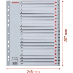 Esselte Maxi Register | A4 | Plast | Grå | 1-20 10 Esselte Maxi Register | A4 | Plast | Grå | 1-20 -Aida shop esselte maxi register a4 plast gra 120 3