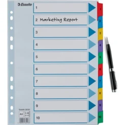 Esselte Mylar Register | A4 | Karton | 1-10 -Aida shop esselte mylar register a4 karton 110 4