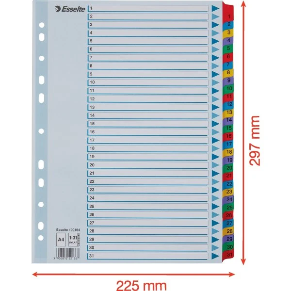 Esselte Mylar Register | A4 | Karton | 1-31 5 Esselte Mylar Register | A4 | Karton | 1-31 - Billede 3