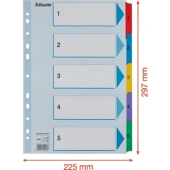 Esselte Mylar Register | A4 | Karton | 1-5 -Aida shop esselte mylar register a4 karton 15 3