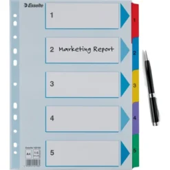 Esselte Mylar Register | A4 | Karton | 1-5 -Aida shop esselte mylar register a4 karton 15 4