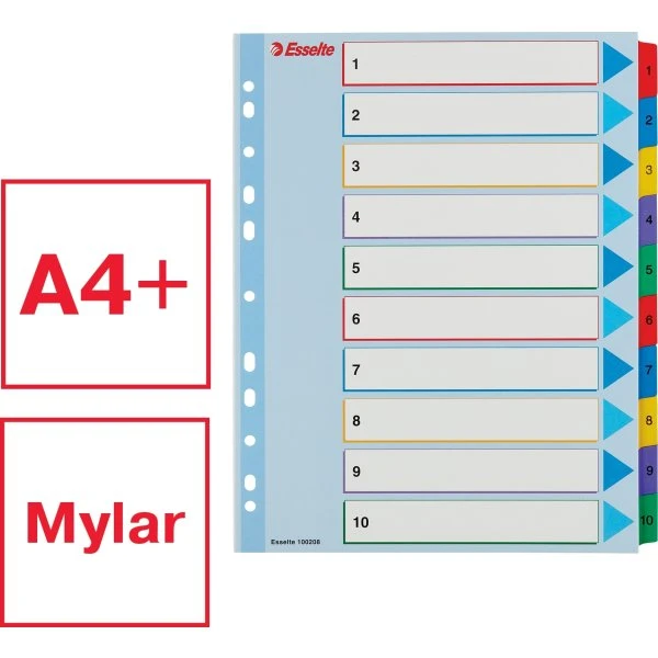 Esselte Mylar Register | A4 | Overskriv | 1-10 4 Esselte Mylar Register | A4 | Overskriv | 1-10 - Billede 2