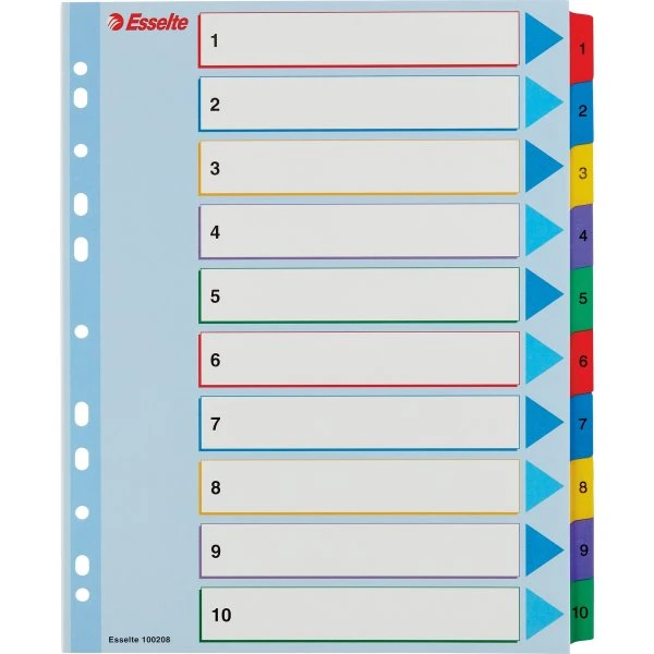 Esselte Mylar Register | A4 | Overskriv | 1-10 3 Esselte Mylar Register | A4 | Overskriv | 1-10
