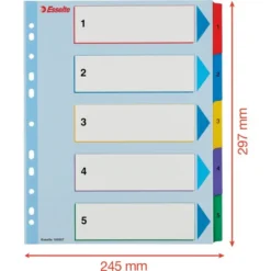 Esselte Mylar Register | A4 | Overskriv | 1-5 -Aida shop esselte mylar register a4 overskriv 15 3