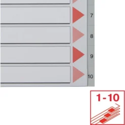 Esselte Register | A4 | Plast | Grå | 1-10 -Aida shop esselte register a4 plast gra 110 5