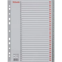 Esselte Register | A4 | Plast | Grå | 1-31