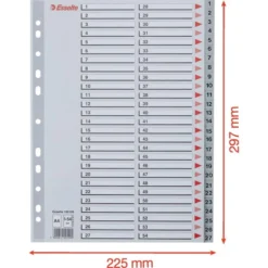 Esselte Register | A4 | Plast | Grå | 1-54 -Aida shop esselte register a4 plast gra 154 3
