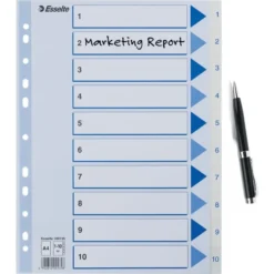 Esselte Register | A4 | Plast | Hvid | 1-10 -Aida shop esselte register a4 plast hvid 110 4