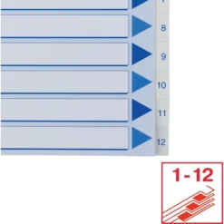 Esselte Register | A4 | Plast | Hvid | 1-12 -Aida shop esselte register a4 plast hvid 112 5