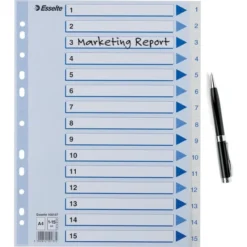Esselte Register | A4 | Plast | Hvid | 1-15 -Aida shop esselte register a4 plast hvid 115 4