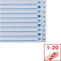 Esselte Register | A4 | Plast | Hvid | 1-20 -Aida shop esselte register a4 plast hvid 120 5