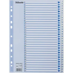 Esselte Register | A4 | Plast | Hvid | 1-31