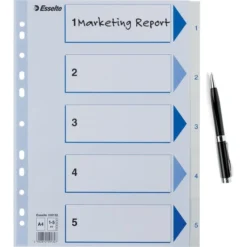 Esselte Register | A4 | Plast | Hvid | 1-5 -Aida shop esselte register a4 plast hvid 15 4