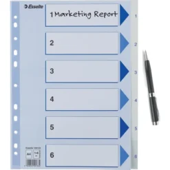 Esselte Register | A4 | Plast | Hvid | 1-6 -Aida shop esselte register a4 plast hvid 16 4