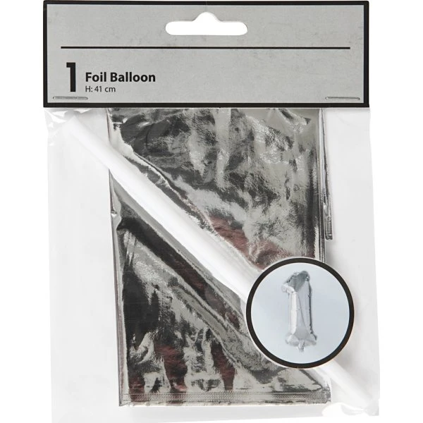 No Name Folieballon | Sølv | 1-tal 4 No Name Folieballon | Sølv | 1-tal - Billede 2