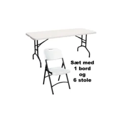 Park Sæt Til 6 Pers. , 1 Klapbord 6 Klapstole