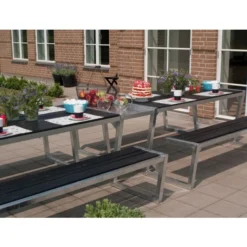 Plus Zigma Bord-bænkesæt M/1 Ryglæn, Sort, 392 Cm -Aida shop plus zigma bordbankesat m1 ryglan gron 392 cm 3