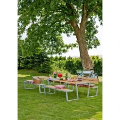 Plus Zigma Bord-bænkesæt M/1 Ryglæn, Lærk, 392 Cm -Aida shop plus zigma bordbankesat m1 ryglan lark 392 cm 3