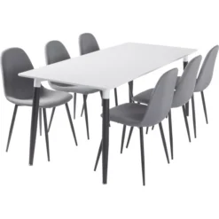 No Name Room Mødebordssæt M/ 1 Bord 180x80 Cm Og 6 Stole