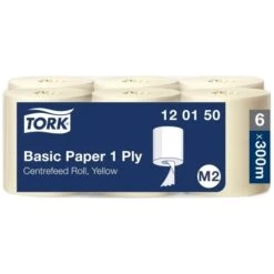 Tork M2 Basic Aftørringspapir | 1-lag | Gul | 6 Rl -Aida shop tork m2 basic aftorringspapir 1lags gul 6 rl 4