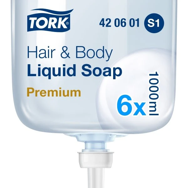 Tork S1 Premium Sæbe | Hår & Krop | 1 L 3 Tork S1 Premium Sæbe | Hår & Krop | 1 L